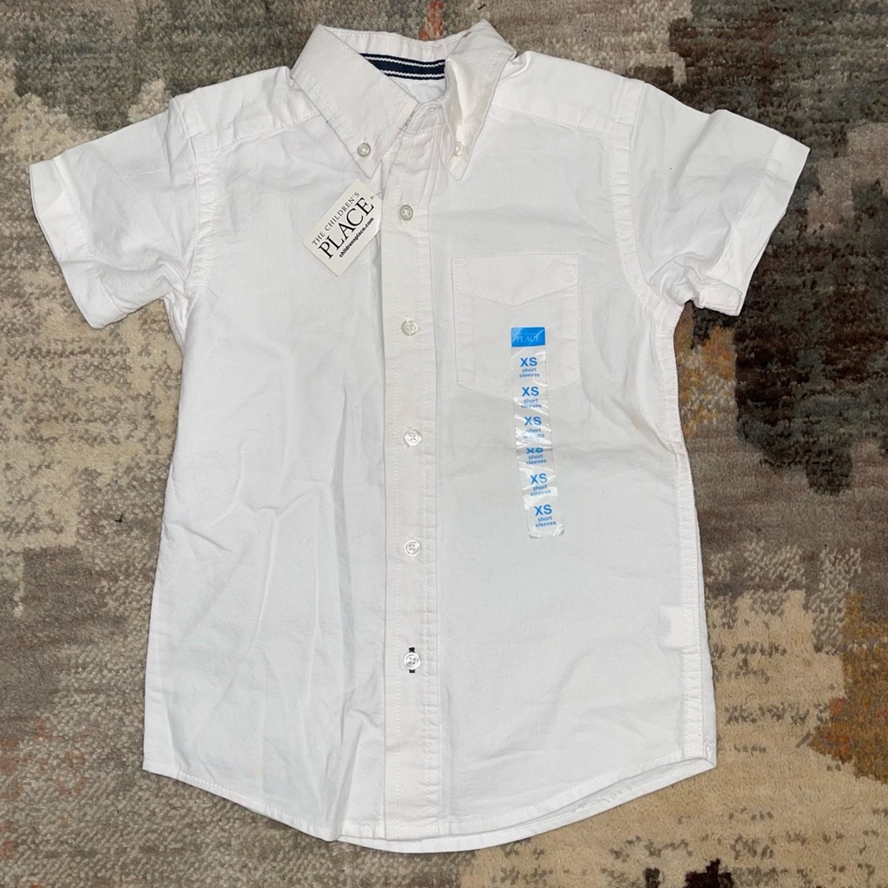 The children’s place white button up blouse uniform school casual top size 4 XS